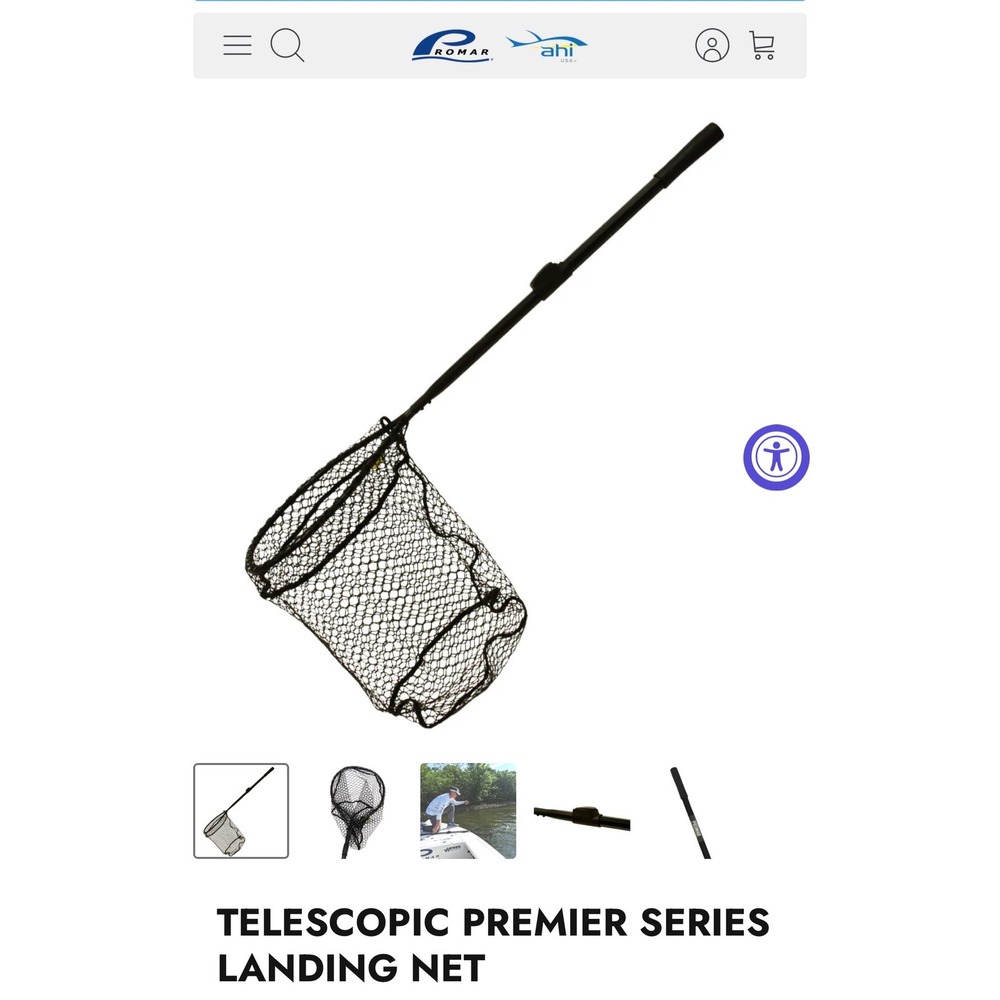 Promar Premier Series Telescopic Landing Net LN910BT Blk 18x20 Hoop 60in Handle
